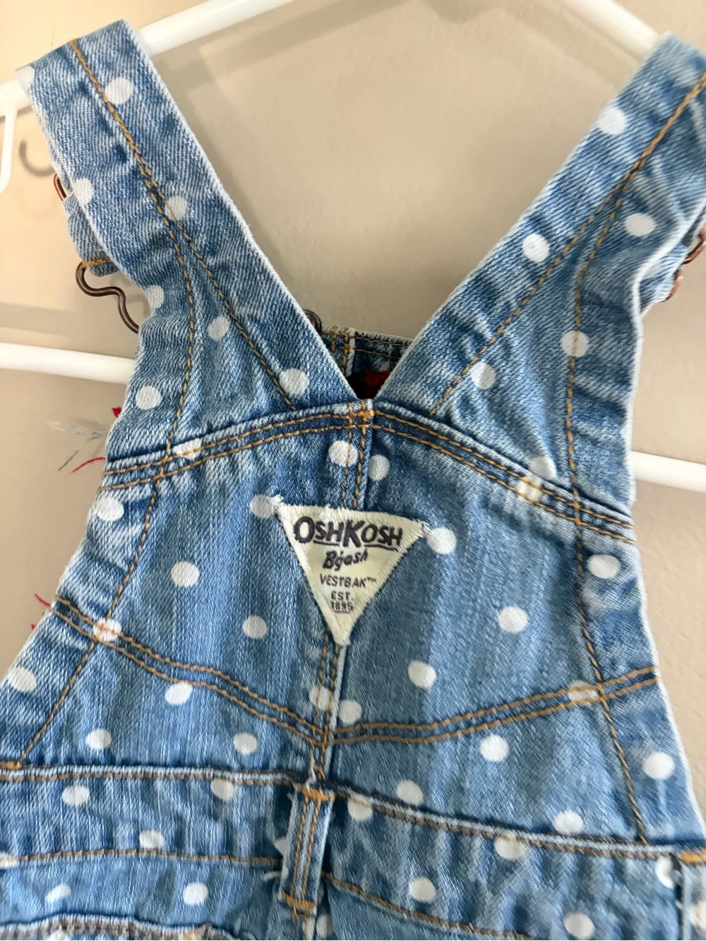 Oshkosh B’Gosh Girls denim overalls patchwork plaid sequin 12 month